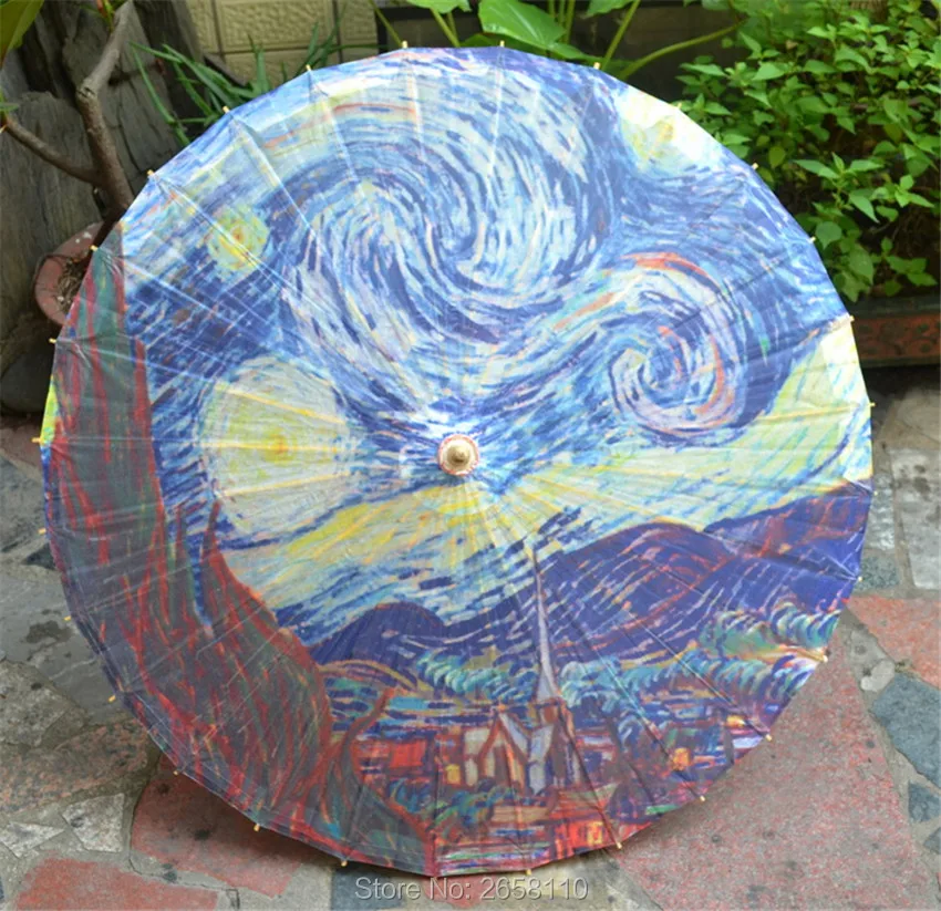 Dia 50cm Artist Vincent Van Starry Night Abstract Oiled Paper Umbrella Small Handmade Parasol Dance Gift Umbrella for Children
Dia 50cm Artist Vincent Van Starry Night Abstract Oiled Paper Umbrella Small Handmade Parasol Dance Gift Umbrella for Children