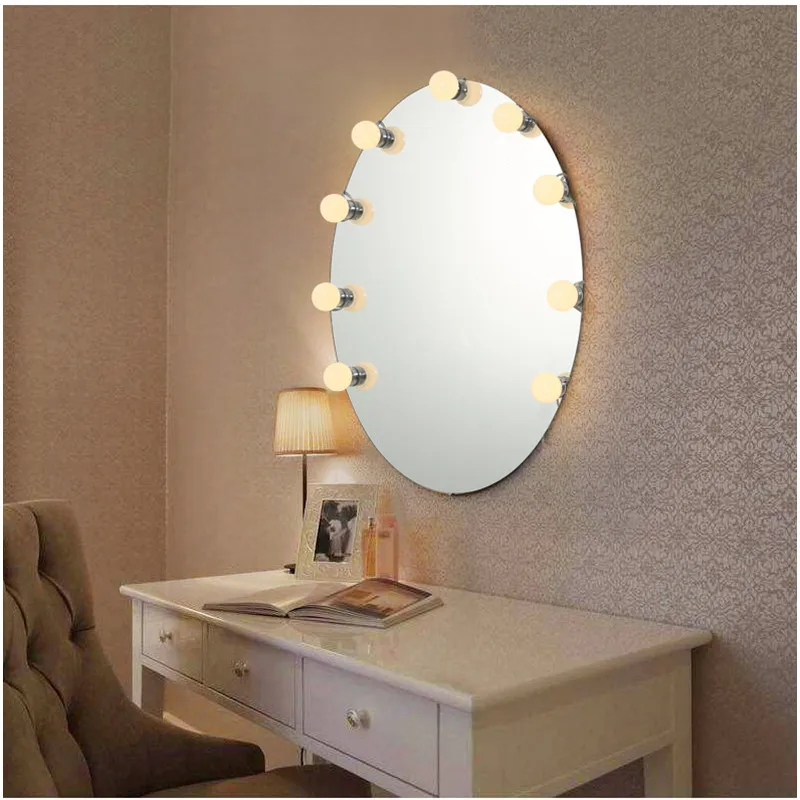 5 10 12 Pcs Makeup Mirror Dressing Light Vanity Three Colors Led