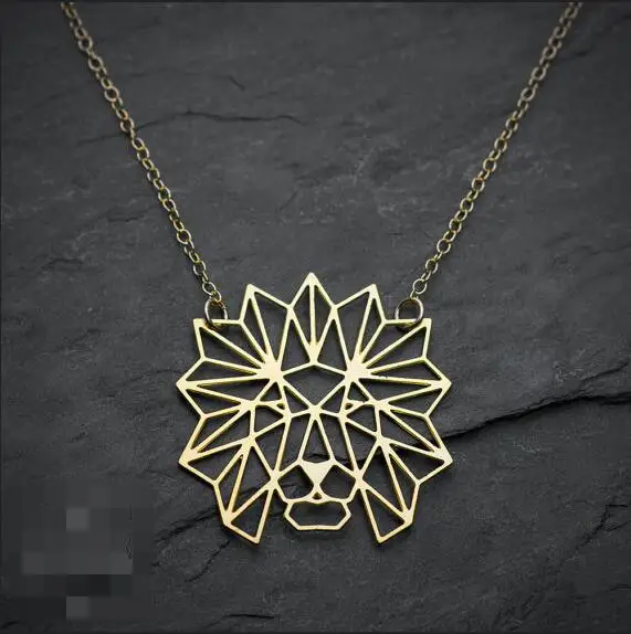 Wholesale Lion necklace, origami necklace, lion head pendant, geometric jewelry, animal necklace--12pcs/Lot
Wholesale Lion necklace, origami necklace, lion head pendant, geometric jewelry, animal necklace--12pcs/Lot