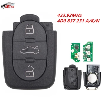 KEYECU Folding Key Remote Fob 3 Button Smart Car Key 433.92MHz for Audi A2-A8 TT Toledo Part Number: 4D0 837 231 A/K/N
KEYECU Folding Key Remote Fob 3 Button Smart Car Key 433.92MHz for Audi A2-A8 TT Toledo Part Number: 4D0 837 231 A/K/N