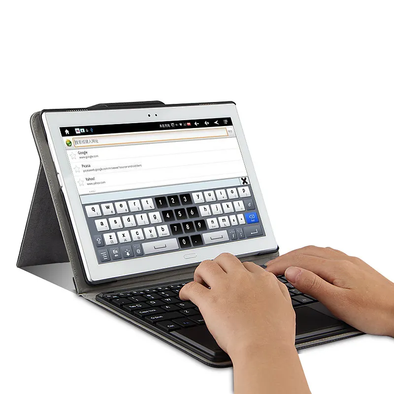 Фото For Lenovo Tab 4 10 Plus TB-X704F / X704N 10.1 inch Tablet Magnetically Detachable Bluetooth Keyboard PU Leather Case Cover | Компьютеры и