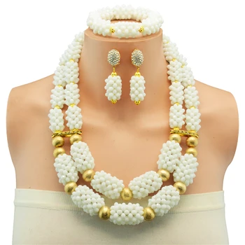 New Fashion jewelry bead necklace nigerian wedding african copper beads necklace earring sets
New Fashion jewelry bead necklace nigerian wedding african copper beads necklace earring sets
