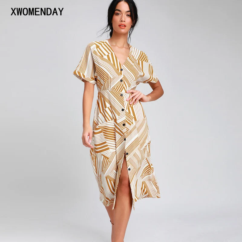 Women Summer Short Sleeve Striped Midi Dress Ladies Casual A Line V Neck Pockets Holiday Dresses Elegant Party Vestidos Mujer
Women Summer Short Sleeve Striped Midi Dress Ladies Casual A Line V Neck Pockets Holiday Dresses Elegant Party Vestidos Mujer