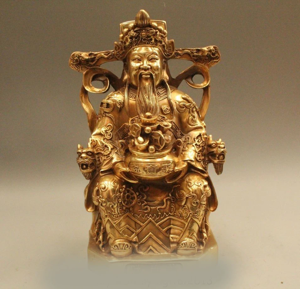 DS 11" Chinese Fengshui Brass Money drawing treasure bowl Mammon Money Wealth God
DS 11" Chinese Fengshui Brass Money drawing treasure bowl Mammon Money Wealth God