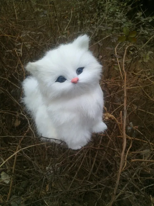 Искусственная кошка 15x16 см белая украшение для дома подарок t308 | Игрушки и хобби