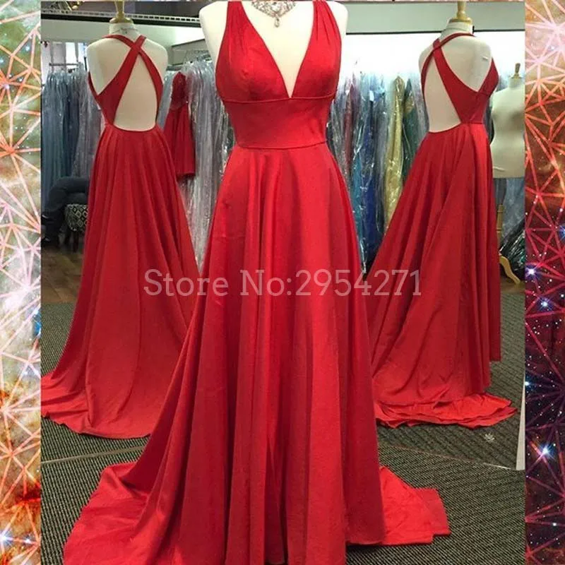 Red Evening Dresses Long 2019 A Line Deep V Neck With Sash Open Back Party Evening Prom Dresses High Slit Robe De Soiree
Red Evening Dresses Long 2019 A Line Deep V Neck With Sash Open Back Party Evening Prom Dresses High Slit Robe De Soiree
