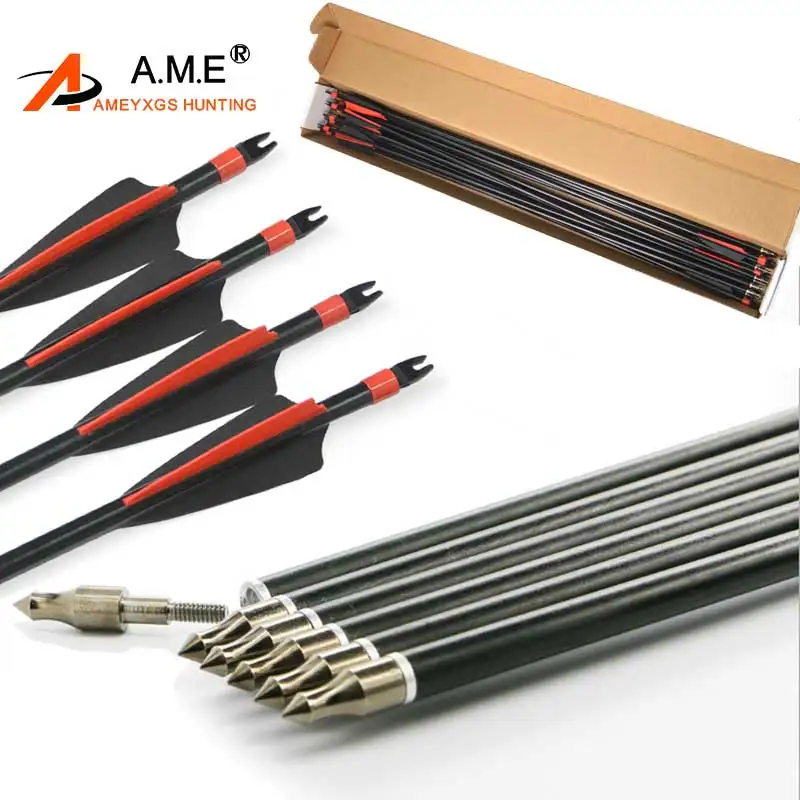 6/12pcs 31.5 Inch Archery Fiberglass Arrow Flecha Steel Black Plastic Feather Recurve Bow Hunting Camping Shooting Arrowheat
6/12pcs 31.5 Inch Archery Fiberglass Arrow Flecha Steel Black Plastic Feather Recurve Bow Hunting Camping Shooting Arrowheat