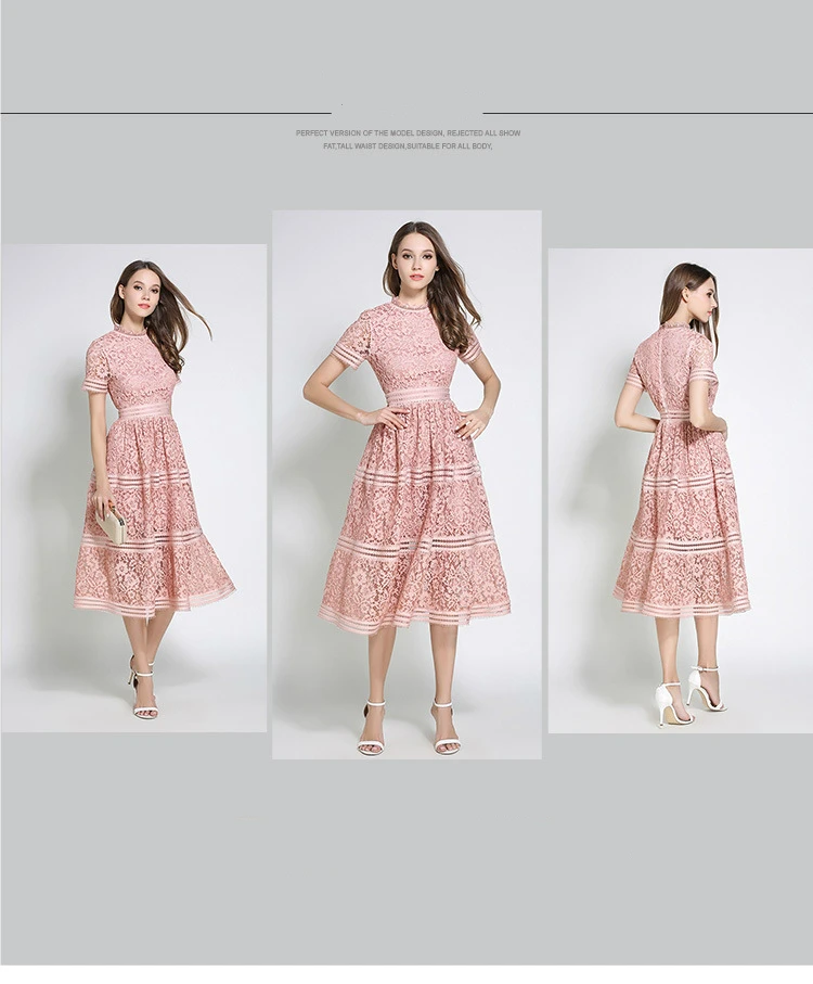 Hollow Out Casual Lace Dress (Us 0-10)