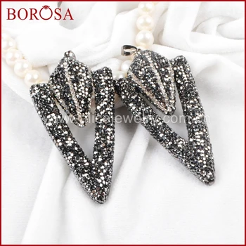 BOROSA Big Hollow Triangle Paved Gun Black Zircon Charm Pendant,Handcrafted Pave Rhinestone CZ Beads Charm for Women JAB287
BOROSA Big Hollow Triangle Paved Gun Black Zircon Charm Pendant,Handcrafted Pave Rhinestone CZ Beads Charm for Women JAB287