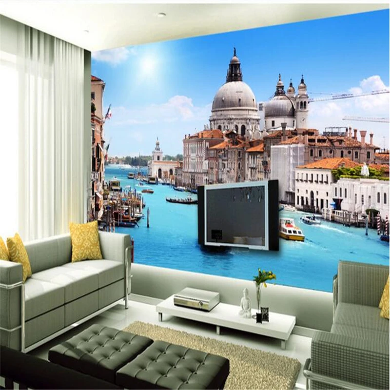 beibehang Personalized custom wallpaper European blue sky river canal water city TV background wall fluorescent wallpaper
beibehang Personalized custom wallpaper European blue sky river canal water city TV background wall fluorescent wallpaper