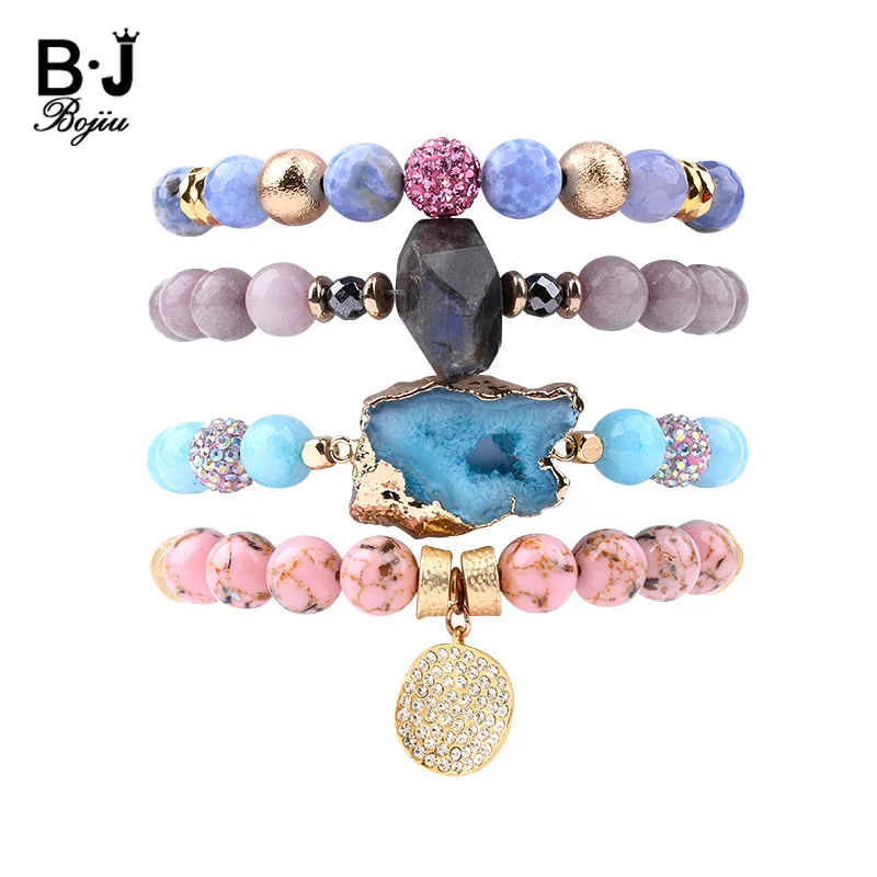 BOJIU 4 Pcs/Set Boho Charm Bracelets For Women Lady Natural Stone Big Druzy Labradorite Beads Bracelets Female Jewelry BCSET154
BOJIU 4 Pcs/Set Boho Charm Bracelets For Women Lady Natural Stone Big Druzy Labradorite Beads Bracelets Female Jewelry BCSET154