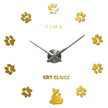 Cute Cat Paw Large Wall Clock Silent Oversize Kitchen Digital Clock 3D DIY Acrylic Mirror Stickers Big Wall Clocks Time Letter
Cute Cat Paw Large Wall Clock Silent Oversize Kitchen Digital Clock 3D DIY Acrylic Mirror Stickers Big Wall Clocks Time Letter