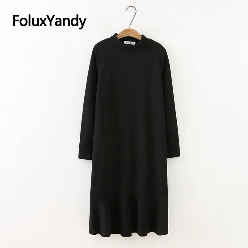 Long Sleeve Knitted Dress Plus Size XXXL 4XL Women O-neck Casual Ruffles Midi Trumpet Dress Vestidos Black SWM1292
Long Sleeve Knitted Dress Plus Size XXXL 4XL Women O-neck Casual Ruffles Midi Trumpet Dress Vestidos Black SWM1292