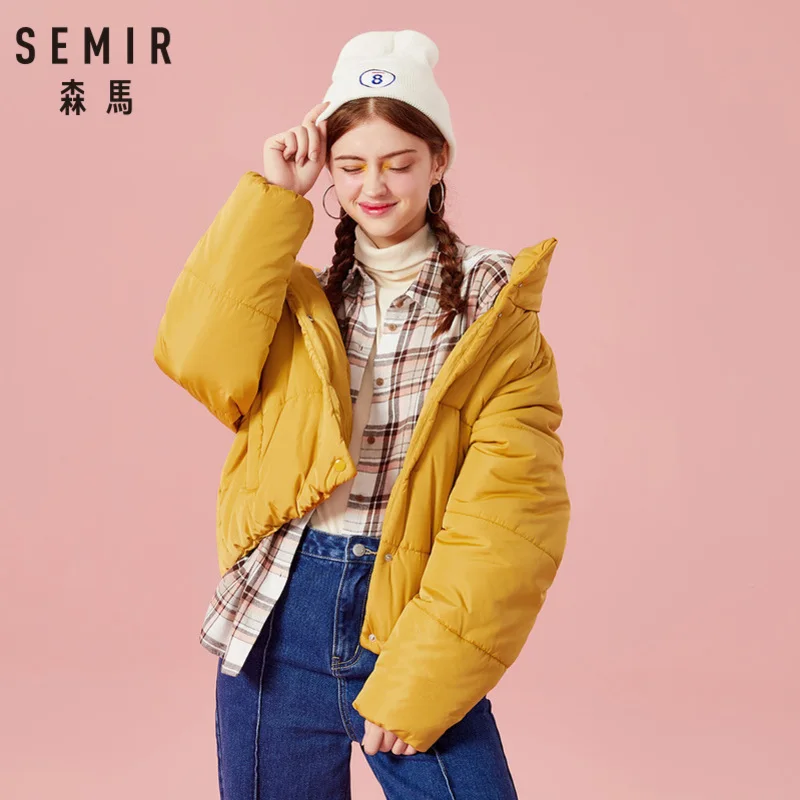 SEMIR Women Short Padded Jacket with Snap Closure Stand-up Collar Puffer Jacket with Slant Pocket Polyester Fill and Lined
SEMIR Women Short Padded Jacket with Snap Closure Stand-up Collar Puffer Jacket with Slant Pocket Polyester Fill and Lined