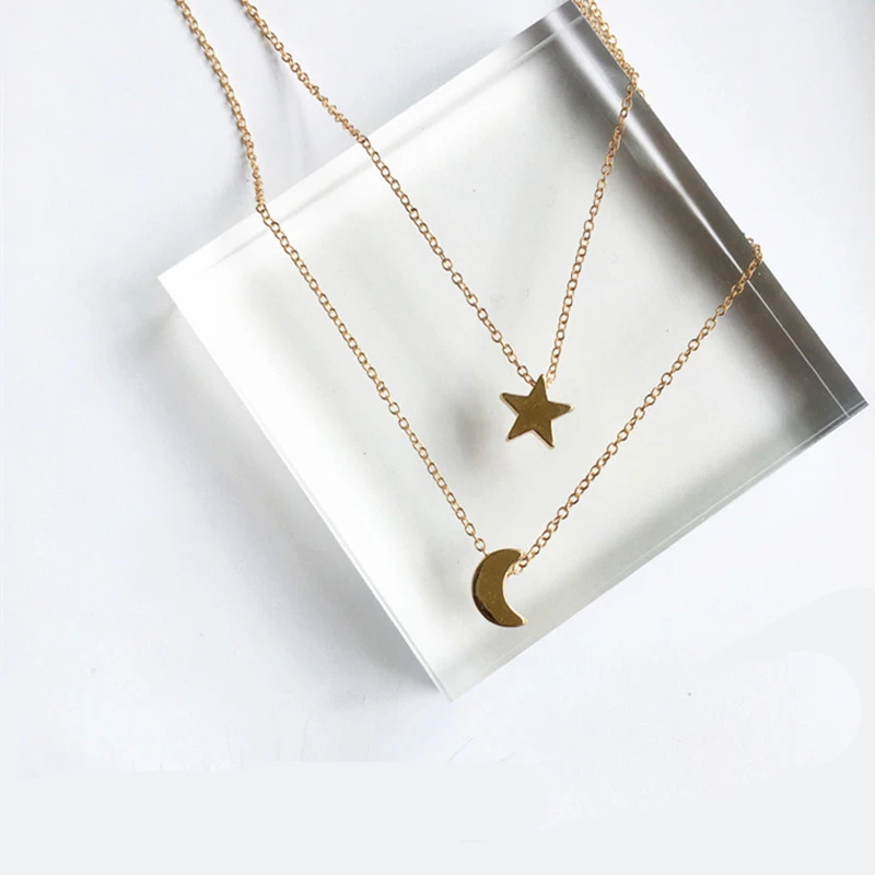 x197 Fashion Jewelry Gold Color Moon Star Sun Pendant Necklaces Crescent Pendant Long Necklaces For Women 2 Pieces/Set Wholesale
x197 Fashion Jewelry Gold Color Moon Star Sun Pendant Necklaces Crescent Pendant Long Necklaces For Women 2 Pieces/Set Wholesale
