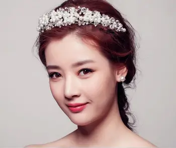 Korean Styles Wedding Dress Jewelry Accessories Shiny Pearl Diamond Bridal Hair Crown Tiara Headpiece Retail Free Shipping
Korean Styles Wedding Dress Jewelry Accessories Shiny Pearl Diamond Bridal Hair Crown Tiara Headpiece Retail Free Shipping