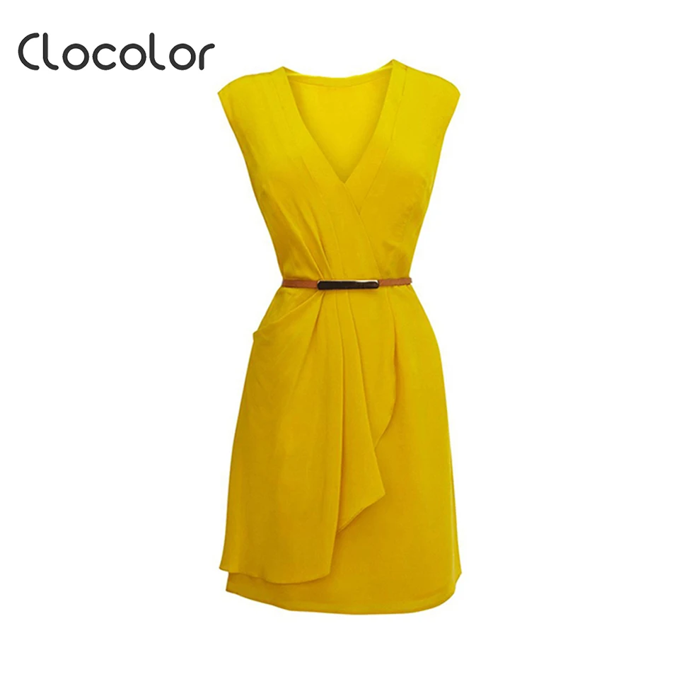 Увеличить изображение Clocolor Women's Line Dress Summer Pleated Plain...