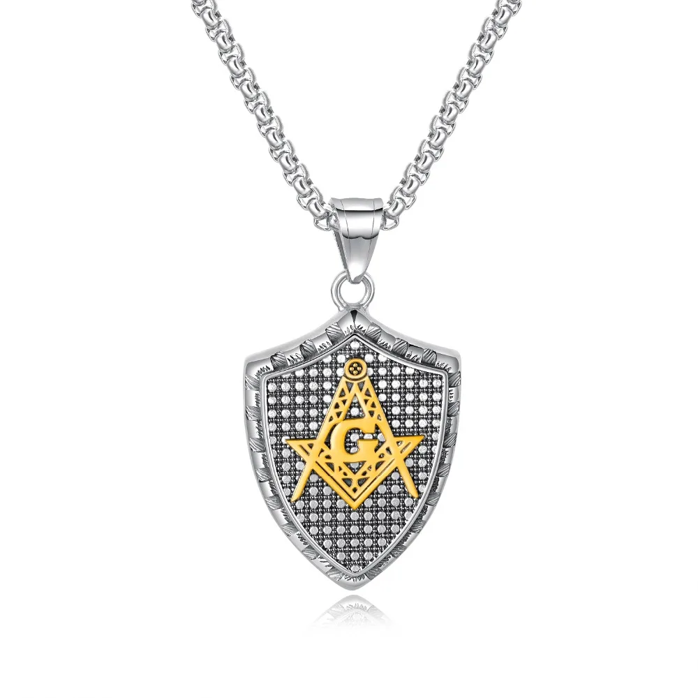 Punk Stainless Steel shield G logo Pendant Necklace For Men gold color/steel/black box chain Male Jewelry Gift 4 color
Punk Stainless Steel shield G logo Pendant Necklace For Men gold color/steel/black box chain Male Jewelry Gift 4 color