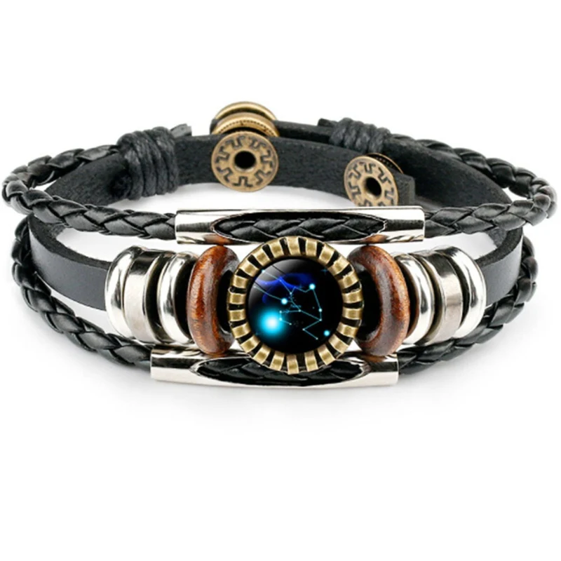 NEW 12 Constellation Handmade Bronze Leather Bracelets For Women Weave Multi Layer Punk 12 Zodiac Couple Charms Bracelet Jewelry
NEW 12 Constellation Handmade Bronze Leather Bracelets For Women Weave Multi Layer Punk 12 Zodiac Couple Charms Bracelet Jewelry