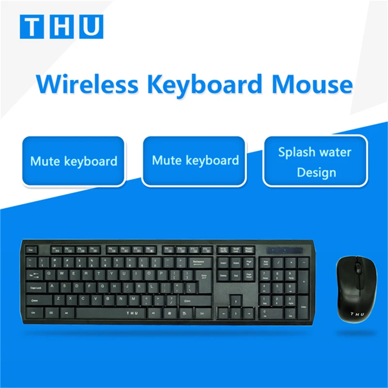 THU Laptop Keyboard and Mouse 2.4G Wireless Waterproof Bamboo PC Combo Computer Mice Office
THU Laptop Keyboard and Mouse 2.4G Wireless Waterproof Bamboo PC Combo Computer Mice Office