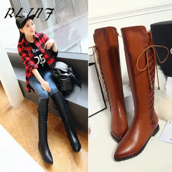 RLINF Pointed Lacing Martin Boots Color High Tube Knight Boots Leather Side Zipper Women's Boots
RLINF Pointed Lacing Martin Boots Color High Tube Knight Boots Leather Side Zipper Women's Boots