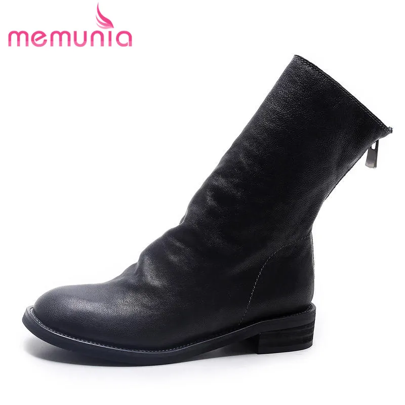 MEMUNIA new arrive genuine leather boots simple fashion autumn winter ankle boots for women round toe low heels boots woman
MEMUNIA new arrive genuine leather boots simple fashion autumn winter ankle boots for women round toe low heels boots woman