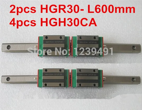 

2pcs HIWIN linear guide HGR30 -L600mm with 4pcs linear carriage HGH30CA CNC parts