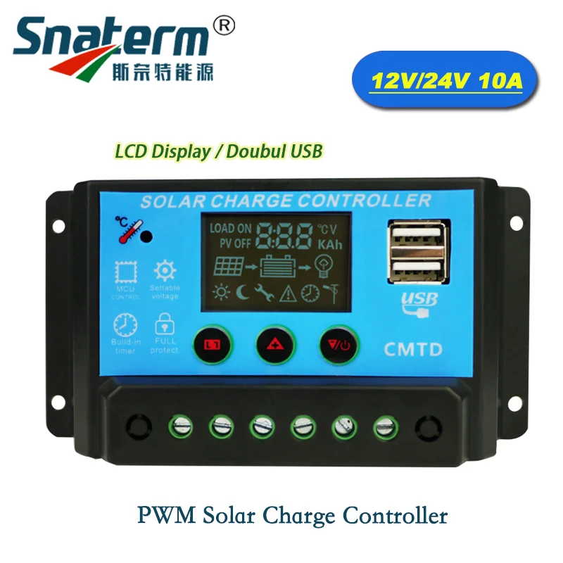 High Quality 10A 12V/24V LCD Solar Charge Controller with Auto Regulator Timer for Solar Panel Battery Lamp LED Lighting
High Quality 10A 12V/24V LCD Solar Charge Controller with Auto Regulator Timer for Solar Panel Battery Lamp LED Lighting