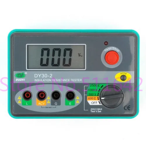 duoyi DY30-2 Auto Range Digital Insulation Resistance Tester Megger Megometro 2500V 20G ohm
duoyi DY30-2 Auto Range Digital Insulation Resistance Tester Megger Megometro 2500V 20G ohm