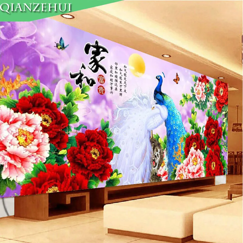 QIANZEHUI,Needlework,DIY landscape Peacock and Peony Cross stitch,Sets For Embroidery kits Peony Full embroidery Cross-Stitch
QIANZEHUI,Needlework,DIY landscape Peacock and Peony Cross stitch,Sets For Embroidery kits Peony Full embroidery Cross-Stitch
