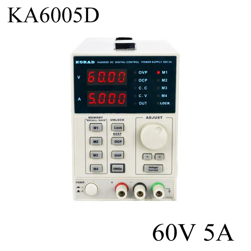 KORAD KA6005D -Precision Variable Adjustable 60V, 5A DC Linear Power Supply Digital Regulated Lab Grade
KORAD KA6005D -Precision Variable Adjustable 60V, 5A DC Linear Power Supply Digital Regulated Lab Grade
