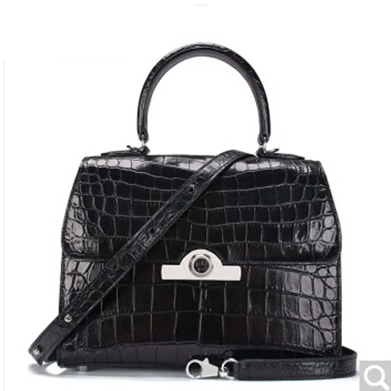 Lwq Crocodile skin belly lady bag new handbag simple fashion luxury women tote bag Female Platinum bag Black (mini) Lady
Lwq Crocodile skin belly lady bag new handbag simple fashion luxury women tote bag Female Platinum bag Black (mini) Lady