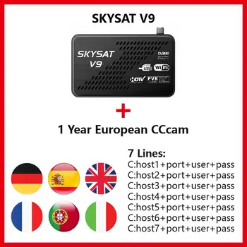 SKYSAT V9 Mini HD DVB S2 Satellite Receiver with 1 year Cline for Europe Germany Spain CCCams Cline support WiFi 3G PowerVu Biss
SKYSAT V9 Mini HD DVB S2 Satellite Receiver with 1 year Cline for Europe Germany Spain CCCams Cline support WiFi 3G PowerVu Biss