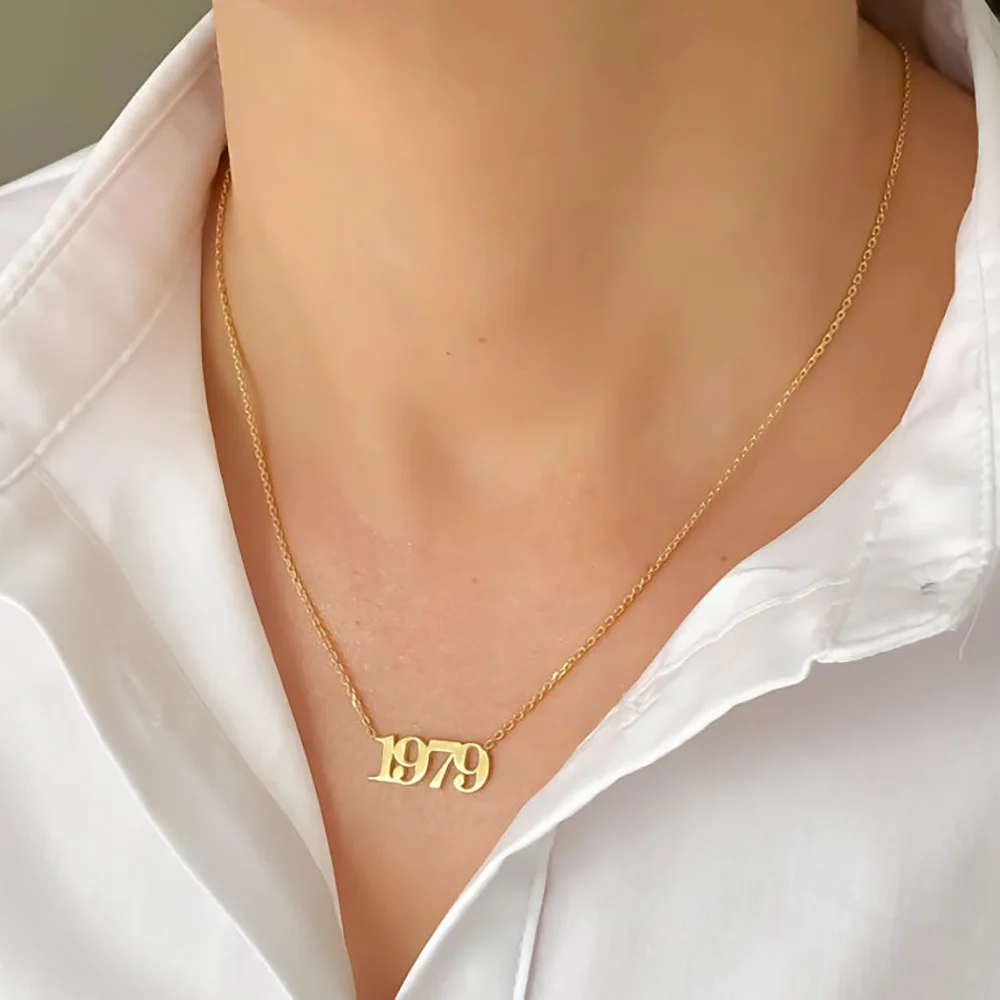 Personalized Birthday Necklace Custom Year Necklace Dates Necklace Birth Year Pendant In Stainless Steel
Personalized Birthday Necklace Custom Year Necklace Dates Necklace Birth Year Pendant In Stainless Steel