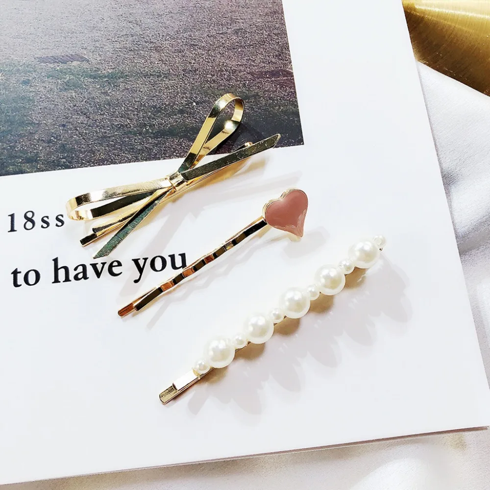 3Pcs/Set Sweet Girls Side Bangs Hair Clips Metallic Geometric Bowknot Heart Imitation Pearl Hairpins Student School Barrettes
3Pcs/Set Sweet Girls Side Bangs Hair Clips Metallic Geometric Bowknot Heart Imitation Pearl Hairpins Student School Barrettes