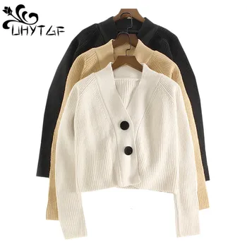 UHYTGF Sweaters Women Autumn Short Knitted Sweater Cardigan Woman Coat Harajuku Long sleeve Sweater Female casaco feminino 593
UHYTGF Sweaters Women Autumn Short Knitted Sweater Cardigan Woman Coat Harajuku Long sleeve Sweater Female casaco feminino 593