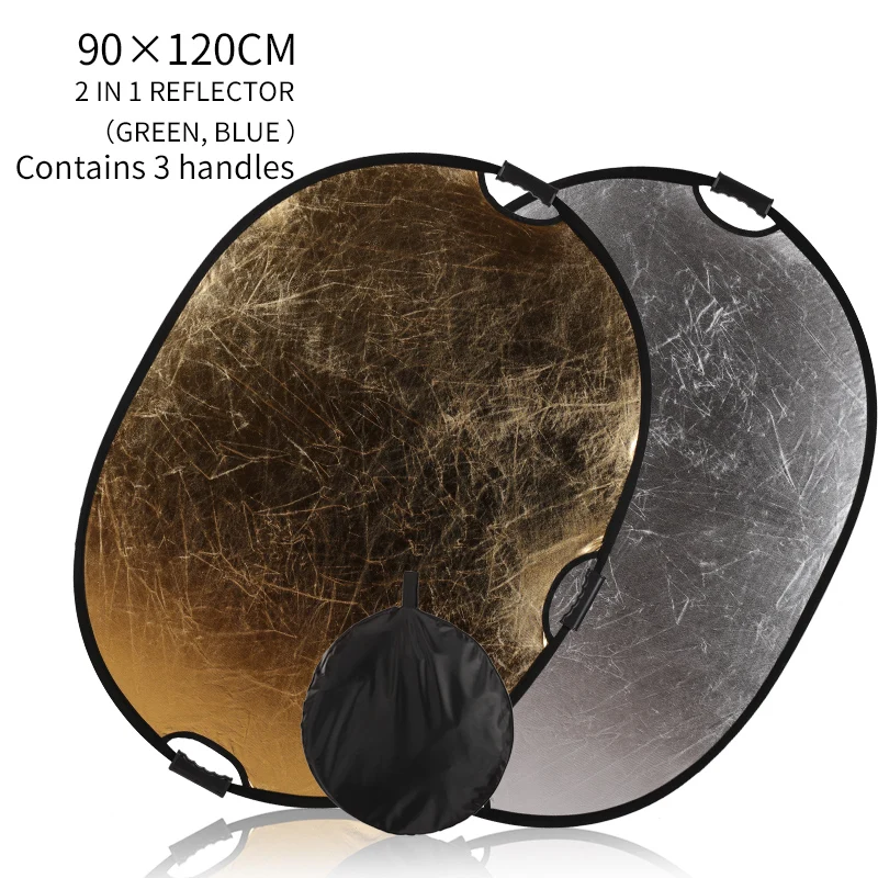 90 cm*120 cm 2 in 1 Portable Collapsible Round 3 Handhold Light Reflector ,Flash Accessories for Photography Studio with Bag
90 cm*120 cm 2 in 1 Portable Collapsible Round 3 Handhold Light Reflector ,Flash Accessories for Photography Studio with Bag