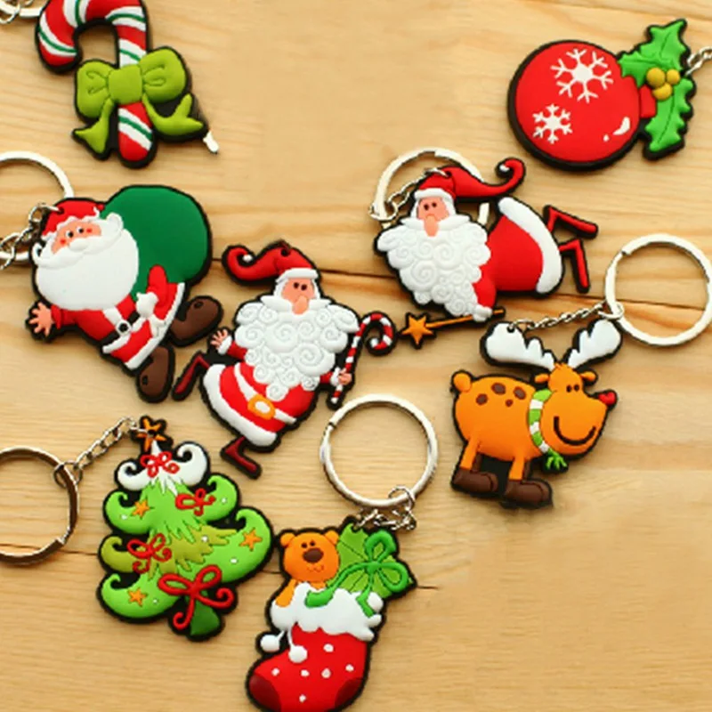 New Hot PVC Cartoon Santa Claus/Socks/Snowman/Deer Keychains Christmas Gifts Keyrings Cute Christmas Tree Charm KeyChian Jewelry
New Hot PVC Cartoon Santa Claus/Socks/Snowman/Deer Keychains Christmas Gifts Keyrings Cute Christmas Tree Charm KeyChian Jewelry