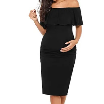 Maternity Dresses Ruffle Off Shoulder Solid Dress Elegant Sexy Photography Props Robe Grossesse Soft Clothes For Pregnant Women
Maternity Dresses Ruffle Off Shoulder Solid Dress Elegant Sexy Photography Props Robe Grossesse Soft Clothes For Pregnant Women