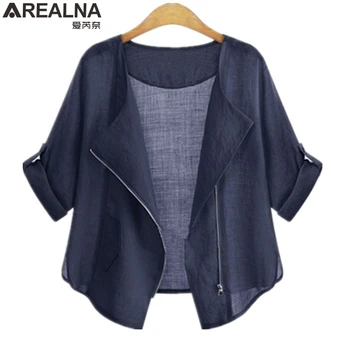 AREALNA autumn fashion Basic Jacket Zipper Outwear kimono cardigan Casual jacket women cotton coat chaqueta mujer Plus Size 5XL
AREALNA autumn fashion Basic Jacket Zipper Outwear kimono cardigan Casual jacket women cotton coat chaqueta mujer Plus Size 5XL