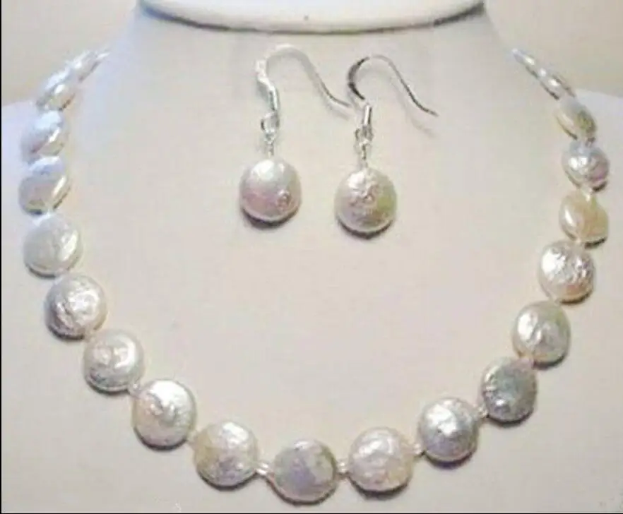 Free Shipping Wholesale>>>new hot NEW 12-13MM WHITE COIN PEARL NECKLACE 18'' + EARRING JEWELRY SET
Free Shipping Wholesale>>>new hot NEW 12-13MM WHITE COIN PEARL NECKLACE 18'' + EARRING JEWELRY SET