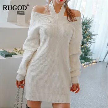 Rugod 2018 New Korean Halter Knitted Sweater Women Slash Long Sleeve Package Hips Pullover Casual Loose Off Shoulder Tops Femme
Rugod 2018 New Korean Halter Knitted Sweater Women Slash Long Sleeve Package Hips Pullover Casual Loose Off Shoulder Tops Femme