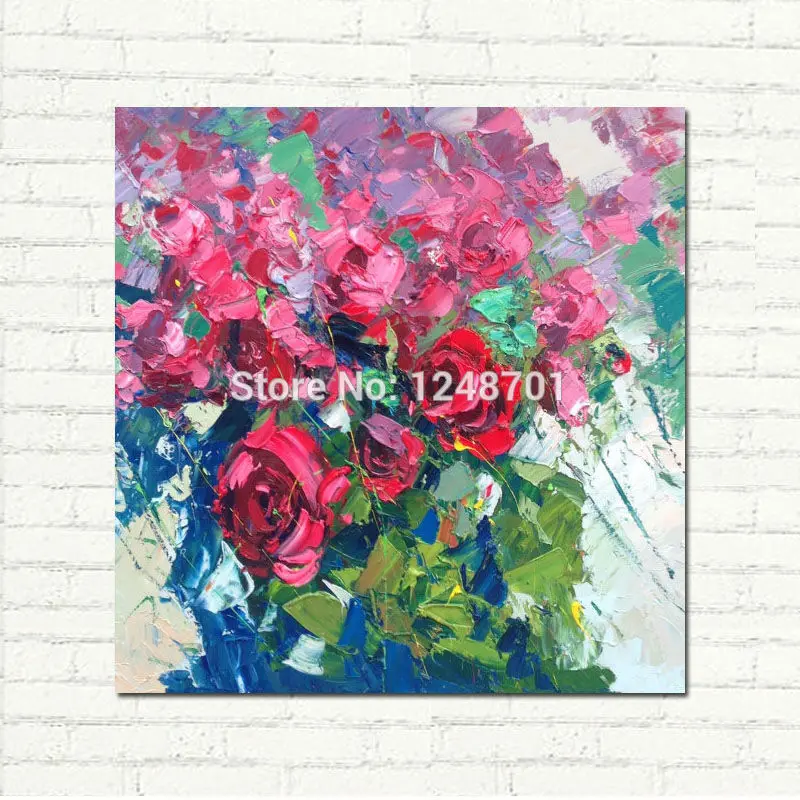 Hand Painted Abstract Red Roses Flower Oil Painting On Canvas Palette Knife Impasto Thick Art For Wall Decor
Hand Painted Abstract Red Roses Flower Oil Painting On Canvas Palette Knife Impasto Thick Art For Wall Decor