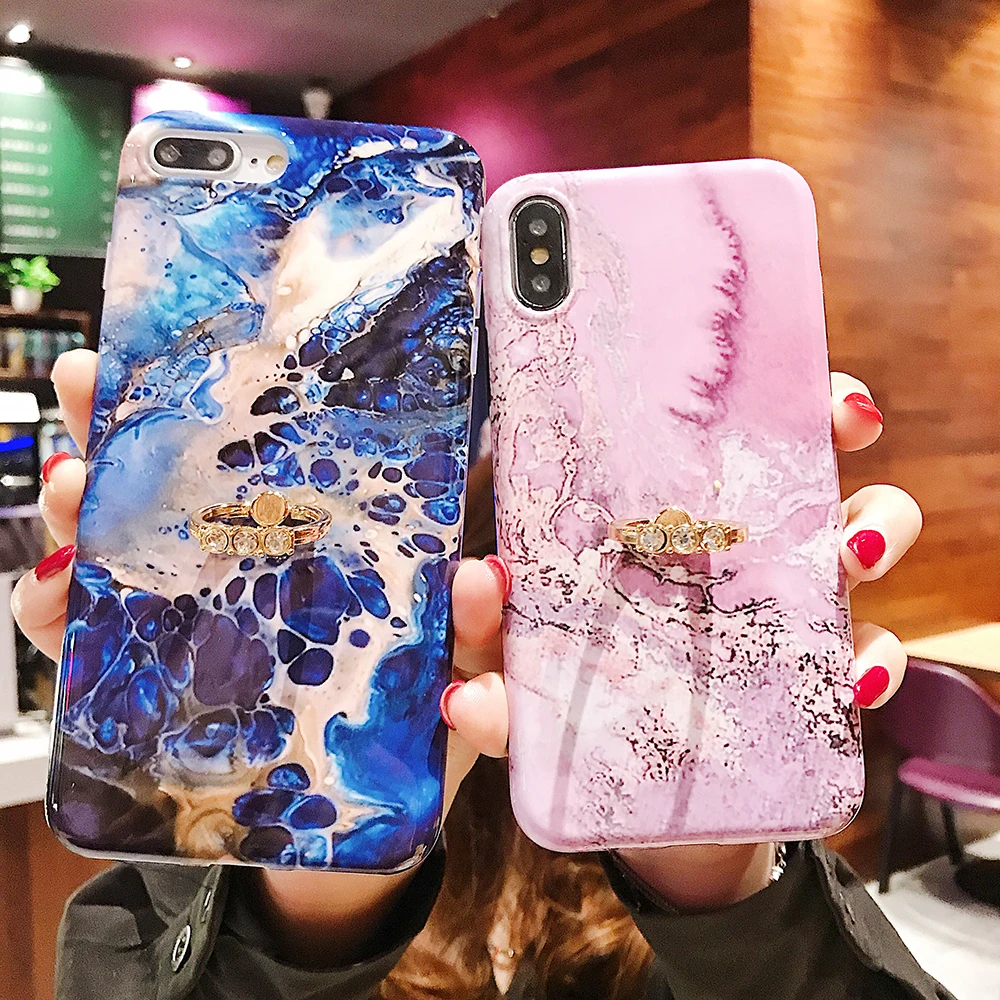 LOVECOM Gradient Marble Fixed Ring Stand Holder Case For iPhone 6 6S 7 8 Plus X XS XR XS Max Soft IMD Screen Protective Cover
LOVECOM Gradient Marble Fixed Ring Stand Holder Case For iPhone 6 6S 7 8 Plus X XS XR XS Max Soft IMD Screen Protective Cover