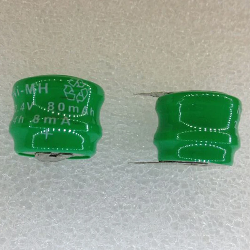 1pcs/lot Original and New 80mAh 2.4V Ni-MH Rechargeable Button Cell Battery Ni MH Batteries With Pins
1pcs/lot Original and New 80mAh 2.4V Ni-MH Rechargeable Button Cell Battery Ni MH Batteries With Pins