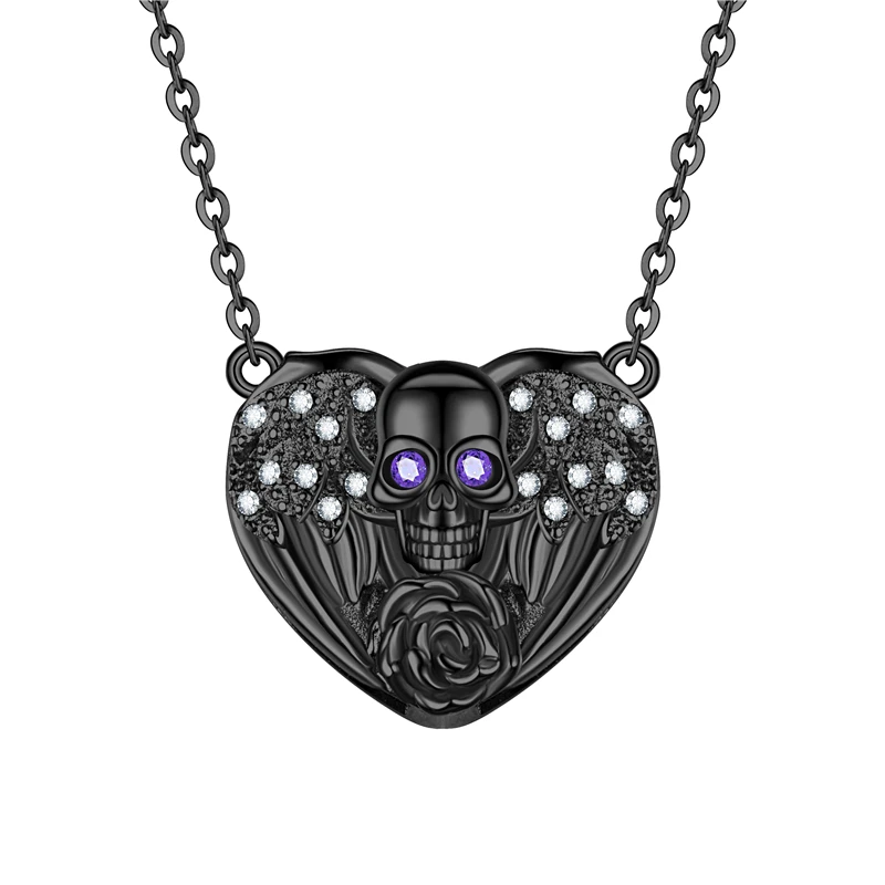 Heart Angel Punk Women Skull Pendant Necklace Crystal Black Gold Silver Necklaces Jewelry Dropshipping
Heart Angel Punk Women Skull Pendant Necklace Crystal Black Gold Silver Necklaces Jewelry Dropshipping