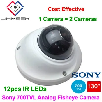 

Lihmsek 1/3" Sony Super HAD II CCD 700TVL 130 Degree Fish Eye Indoor Dome Camera, Super Mini Fisheye Camera with 12pcs IR LEDS