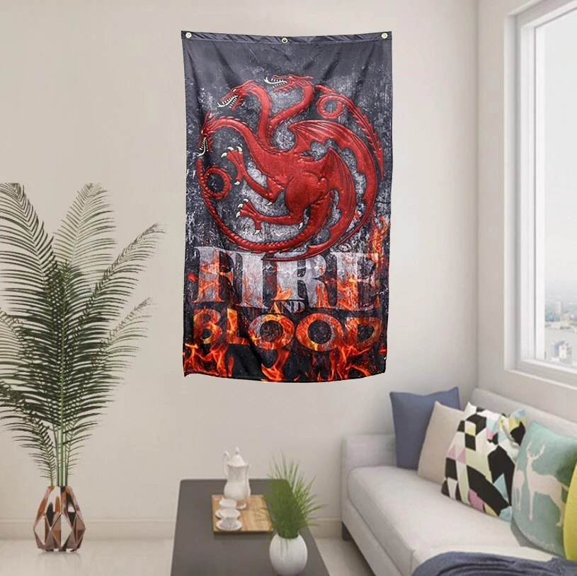 Fire And Blood Three-headed Dragon House Targaryen Flag Banner Game of Thrones Flag Banner 75x125cm Polyester, free shipping
Fire And Blood Three-headed Dragon House Targaryen Flag Banner Game of Thrones Flag Banner 75x125cm Polyester, free shipping