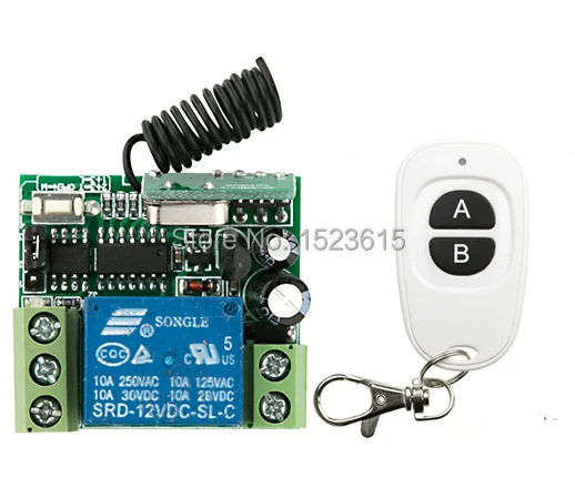 DC12V 1CH RF Wireless Mini Switch Relay Receiver Remote Controllers & White AB keys Waterproof Transmitter Toggle Momentary
DC12V 1CH RF Wireless Mini Switch Relay Receiver Remote Controllers & White AB keys Waterproof Transmitter Toggle Momentary
