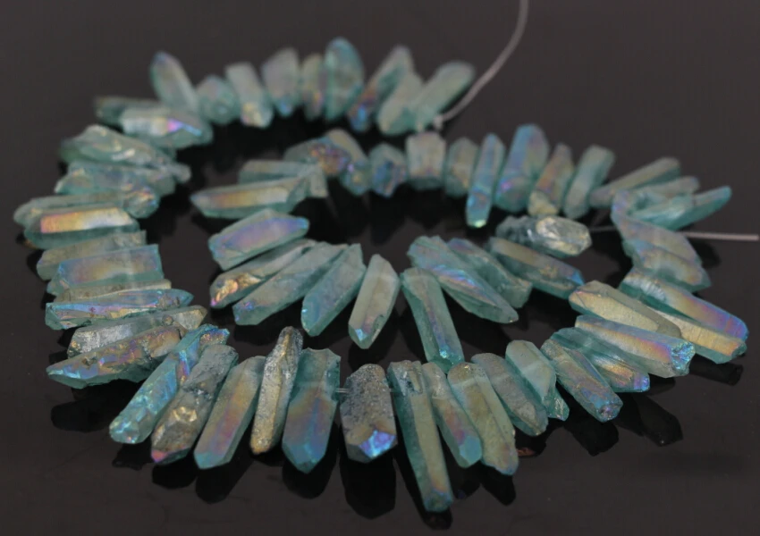 Light Blue AB Titanium Quartz Crystal Top Drilled Point Pendant Beads,Rock Raw Crystal Pillar Graduated Briolettes Beads Jewelry
Light Blue AB Titanium Quartz Crystal Top Drilled Point Pendant Beads,Rock Raw Crystal Pillar Graduated Briolettes Beads Jewelry